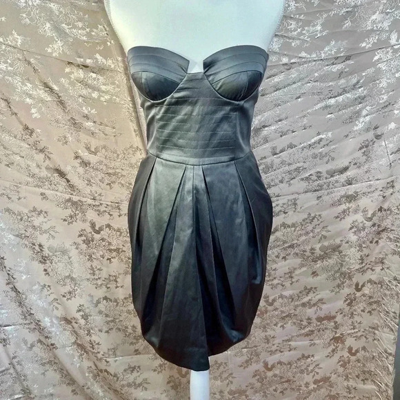 y2k Vintage Gunmetal Strapless Bodice Dress Size M - Picture 1 of 8